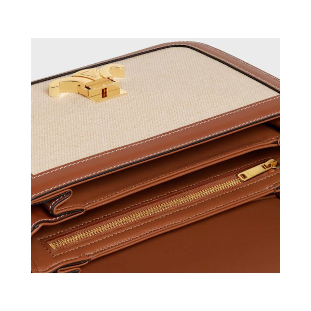 Celine Triomphe bag in canvas and leather 22 cm - Image 4