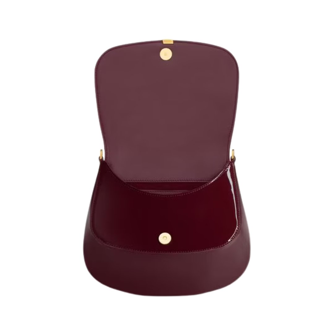 Saint Laurent Voltaire Mini Bag in Smooth Burgundy Leather 17.5cm - Image 4