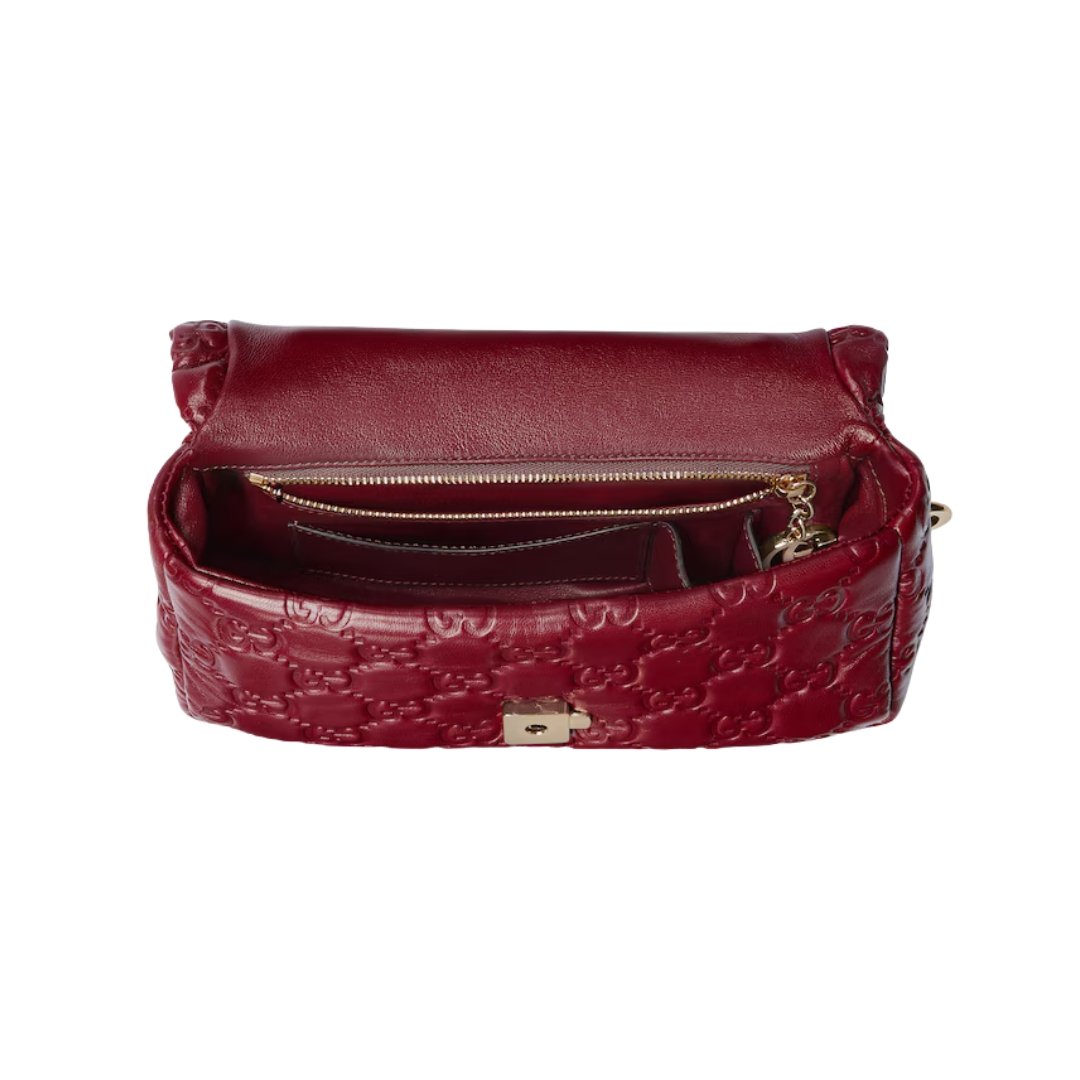 Gucci top handle bag with light gold decoration 21.1 cm - Image 4