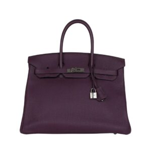 Hermès Birkin 35 Bag in Cassis Togo Leather with Palladium Finishing