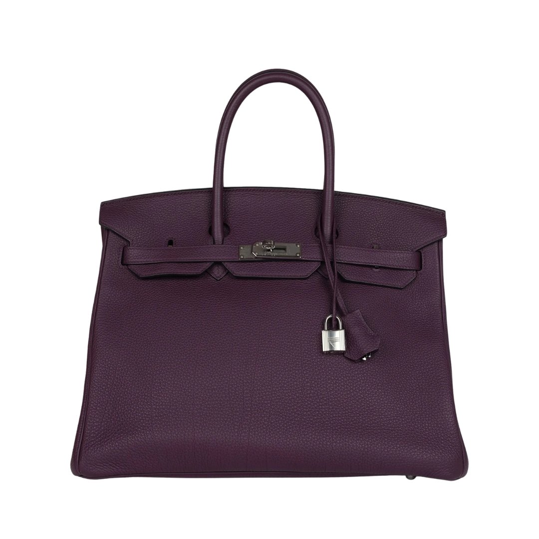 Hermès Birkin 35 Bag in Cassis Togo Leather with Palladium Finishing