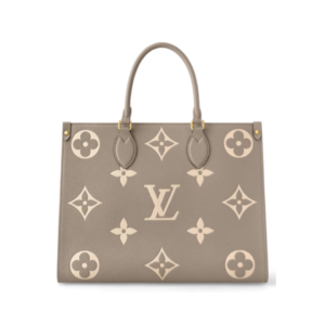 Louis Vuitton Onthego MM Monogram Empreinte bag in cream color 35 cm