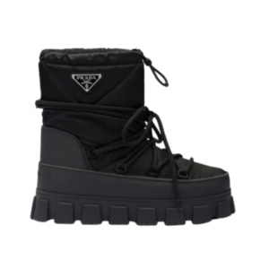 Prada black nylon and rubber après-ski boots