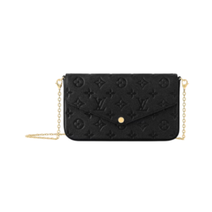 Louis Vuitton Félicie Pochette bag in black Empreinte leather 21 cm