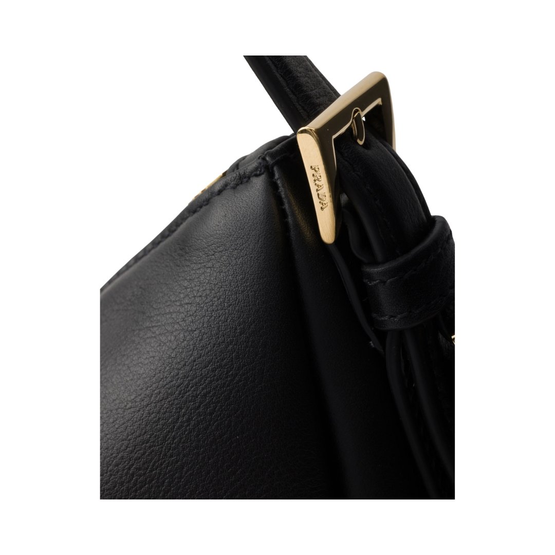 Prada Aimée large shoulder bag in black leather, 23 cm - Image 5