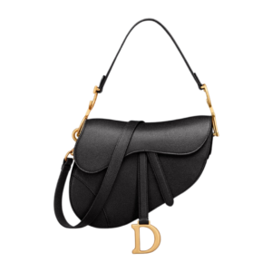 Dior Saddle Bag in Black Grained Leather 25.5cm