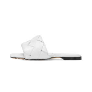 Bottega Veneta Lido White Woven Leather Sandals