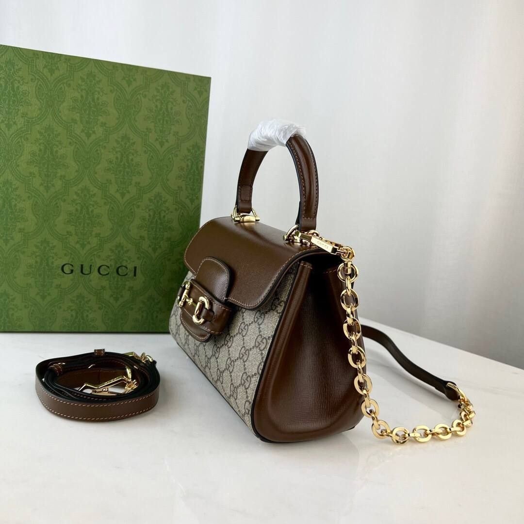 Gucci Horsebit 1955 mini brown bag 22 cm - Image 4