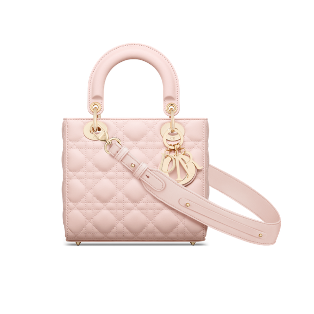 Dior Lady Dior My ABC bag in powder pink lambskin with cannage motif 20 cm