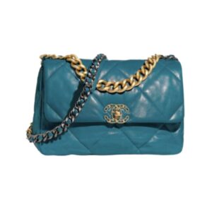 Chanel 19 turquoise bag 26 cm