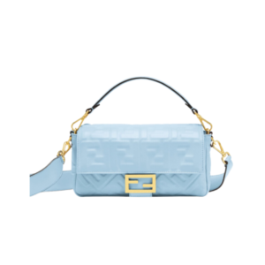 Fendi Baguette bag in light blue leather 27 cm