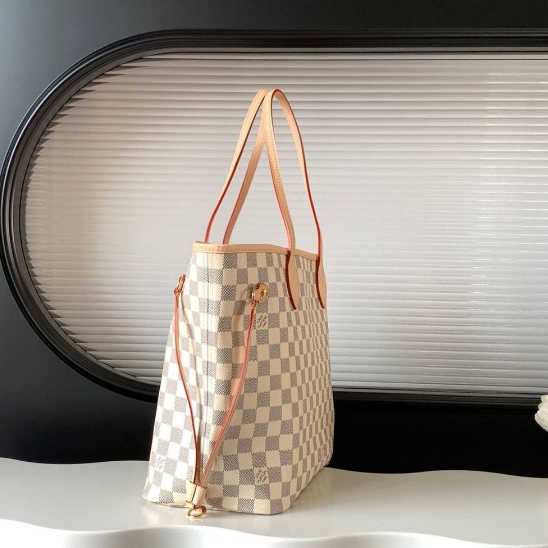 Louis Vuitton Neverfull MM bag in Damier Azur canvas 32 cm - Image 3