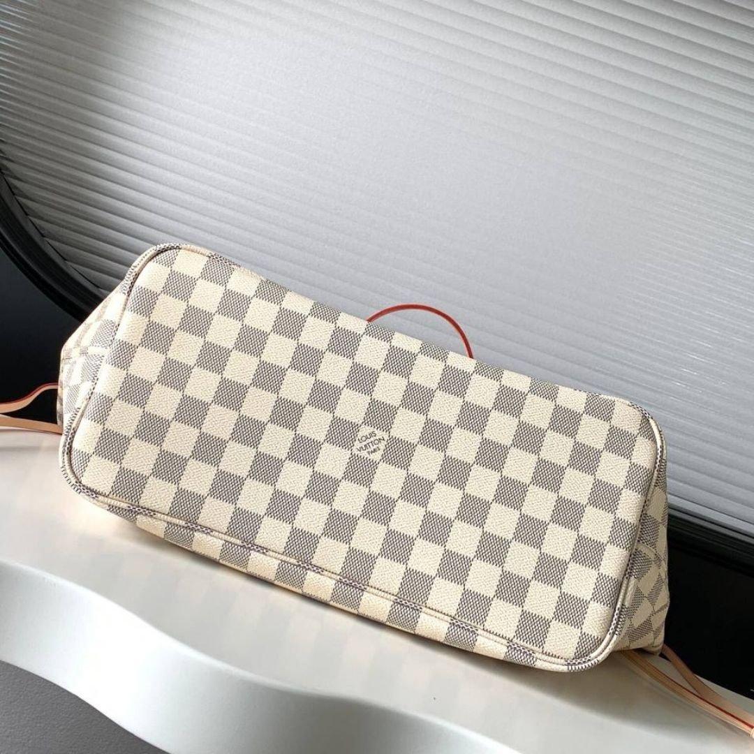 Louis Vuitton Neverfull MM bag in Damier Azur canvas 32 cm - Image 5