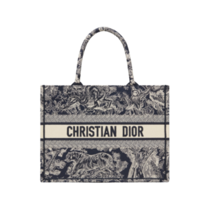 Dior Book Tote Medium Bag with Toile De Jouy Embroidery, Blue, 36 cm