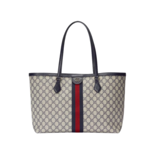 Gucci Ophidia Large Tote Bag in Beige/Blue GG Supreme Canvas 39cm