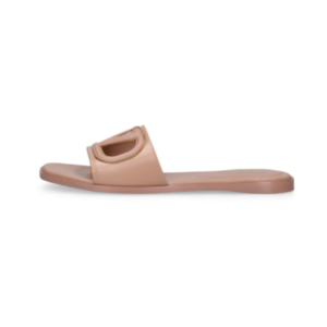 Valentino Garavani VLogo sandals in powder pink leather with tone-on-tone logo
