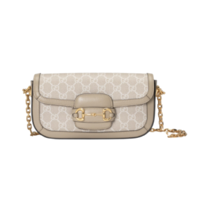 Gucci Horsebit 1955 mini bag in GG Supreme beige/white 24 cm