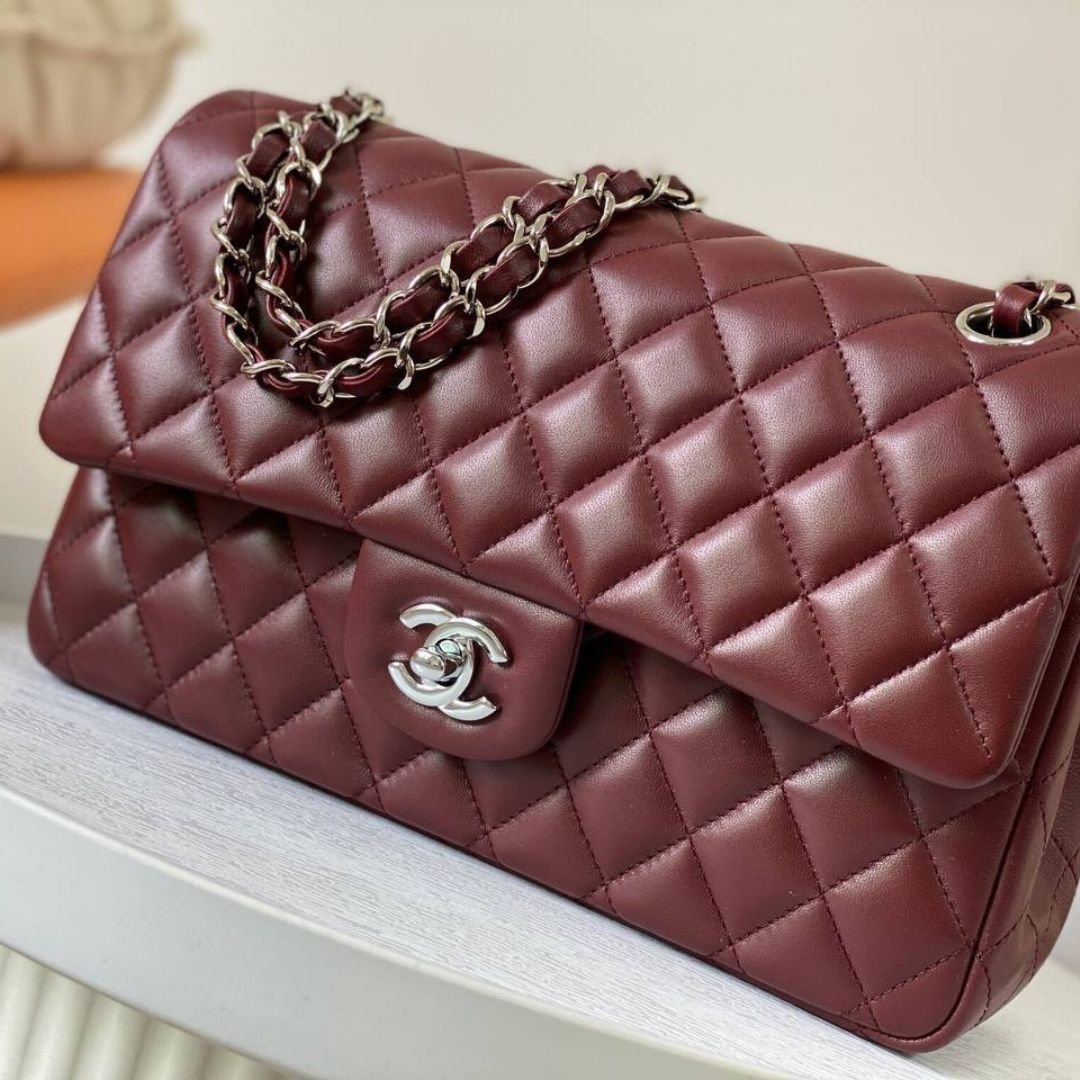 Chanel 11.12 Double Flap burgundy medium bag 25.5 cm - Image 4
