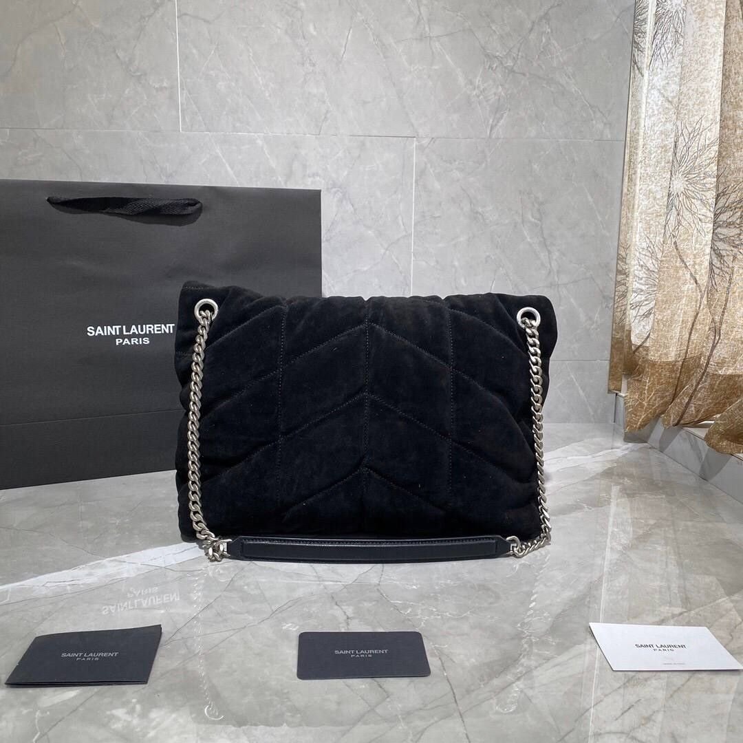 Saint Laurent Puffer Loulou Bag in Black Suede 32cm - Image 4