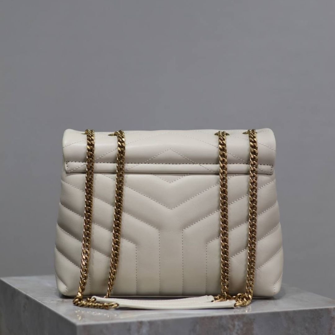 Saint Laurent LouLou Bag in Cream Leather 25cm - Image 2