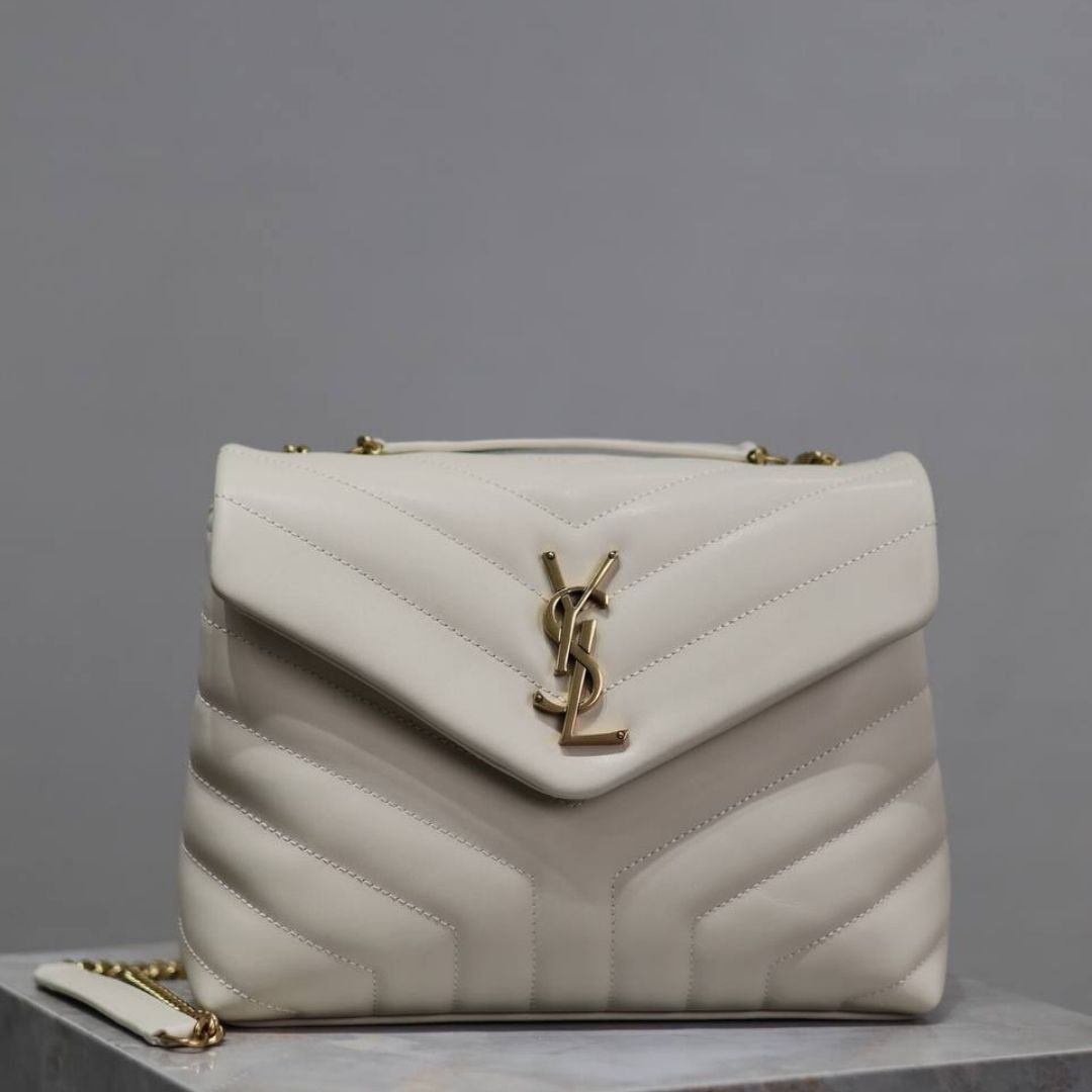 Saint Laurent LouLou Bag in Cream Leather 25cm - Image 3