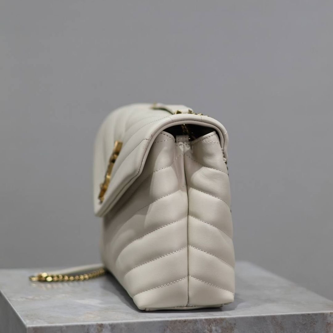 Saint Laurent LouLou Bag in Cream Leather 25cm - Image 4