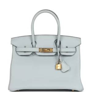 Hermès Birkin 30 bag in Pale Blue Togo leather with gold hardware