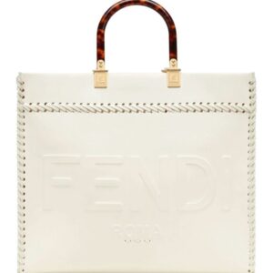 Fendi Sunshine Shopper Bag in Cream Leather 35cm