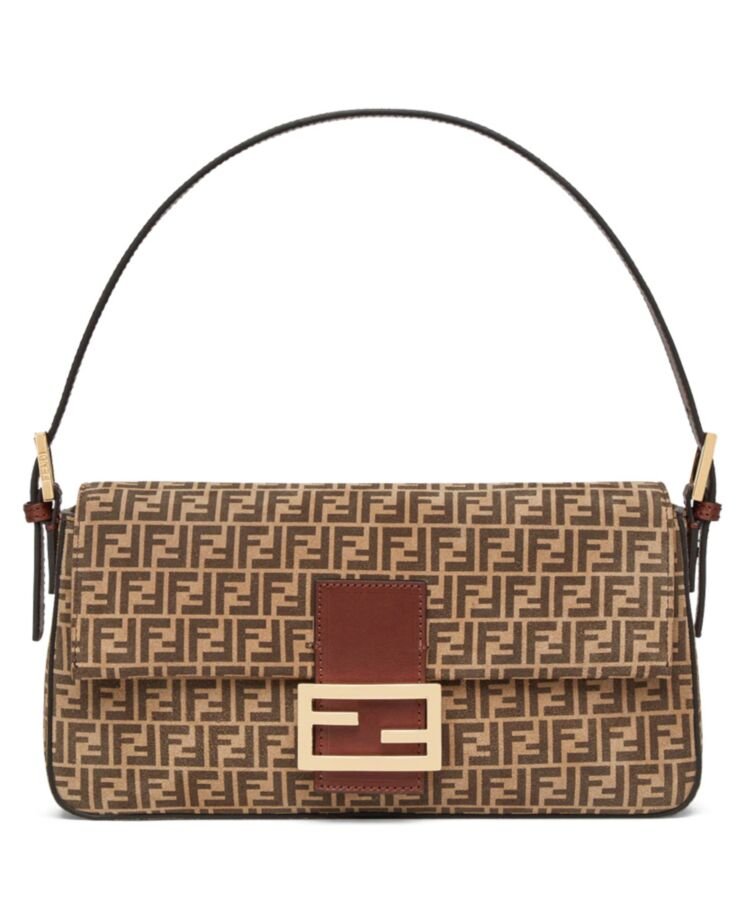 Fendi Baguette 1997 bag in coffee brown fabric, 28 cm