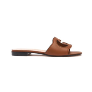 Hermès Oran sandals in brown leather with perforated H