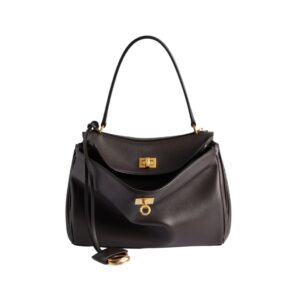 Balenciaga Rodeo Small Bag in Espresso Brown in Black Leather 35 cm