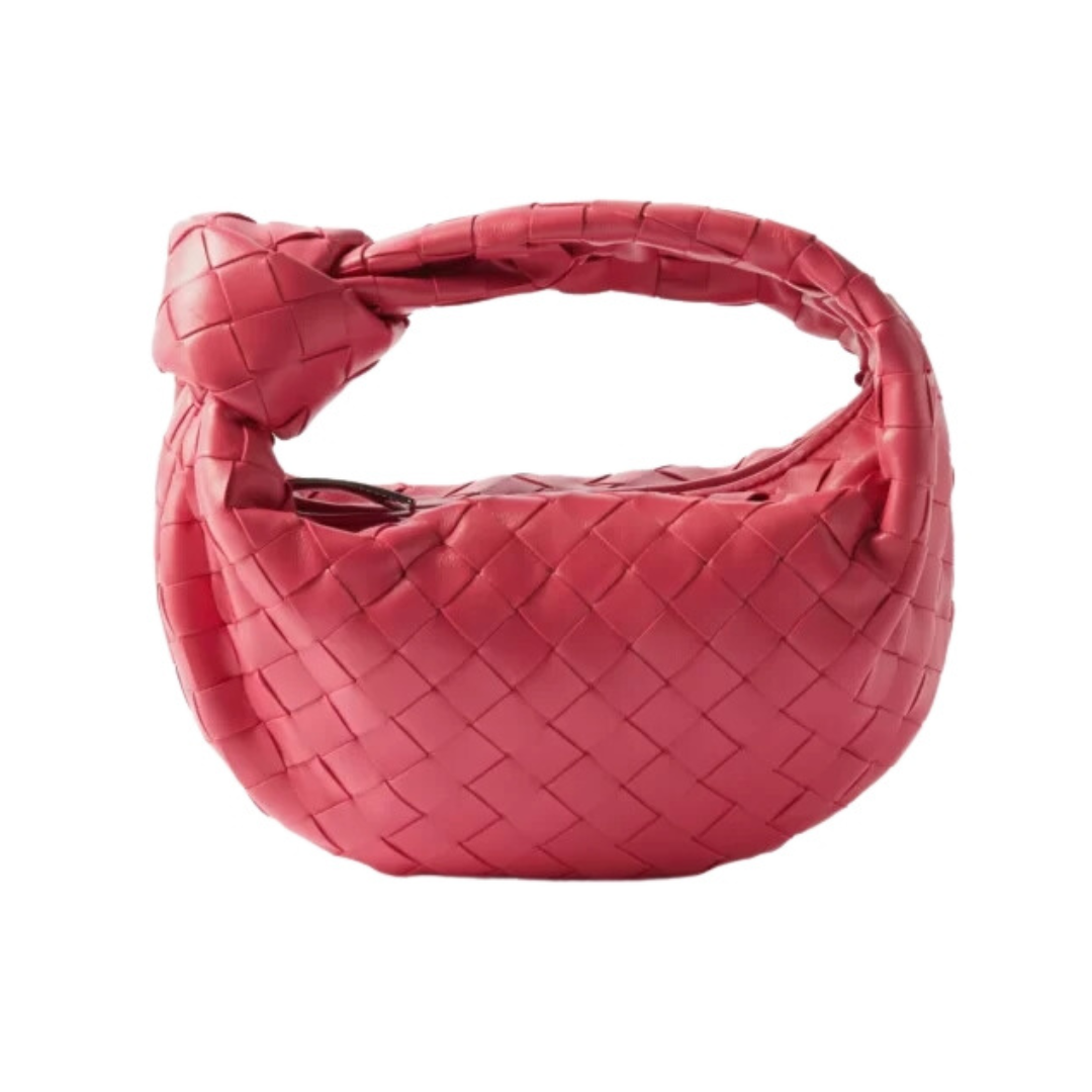 Bottega Veneta Intrecciato Bag in Dark Pink Leather 24.6 cm