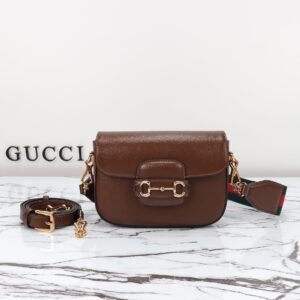 Gucci Horsebit 1955 Mini Bag in brown leather