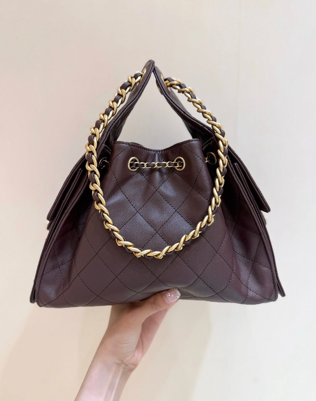 Chanel 25 Quilted Leather Bag in Burgundy - Image 2