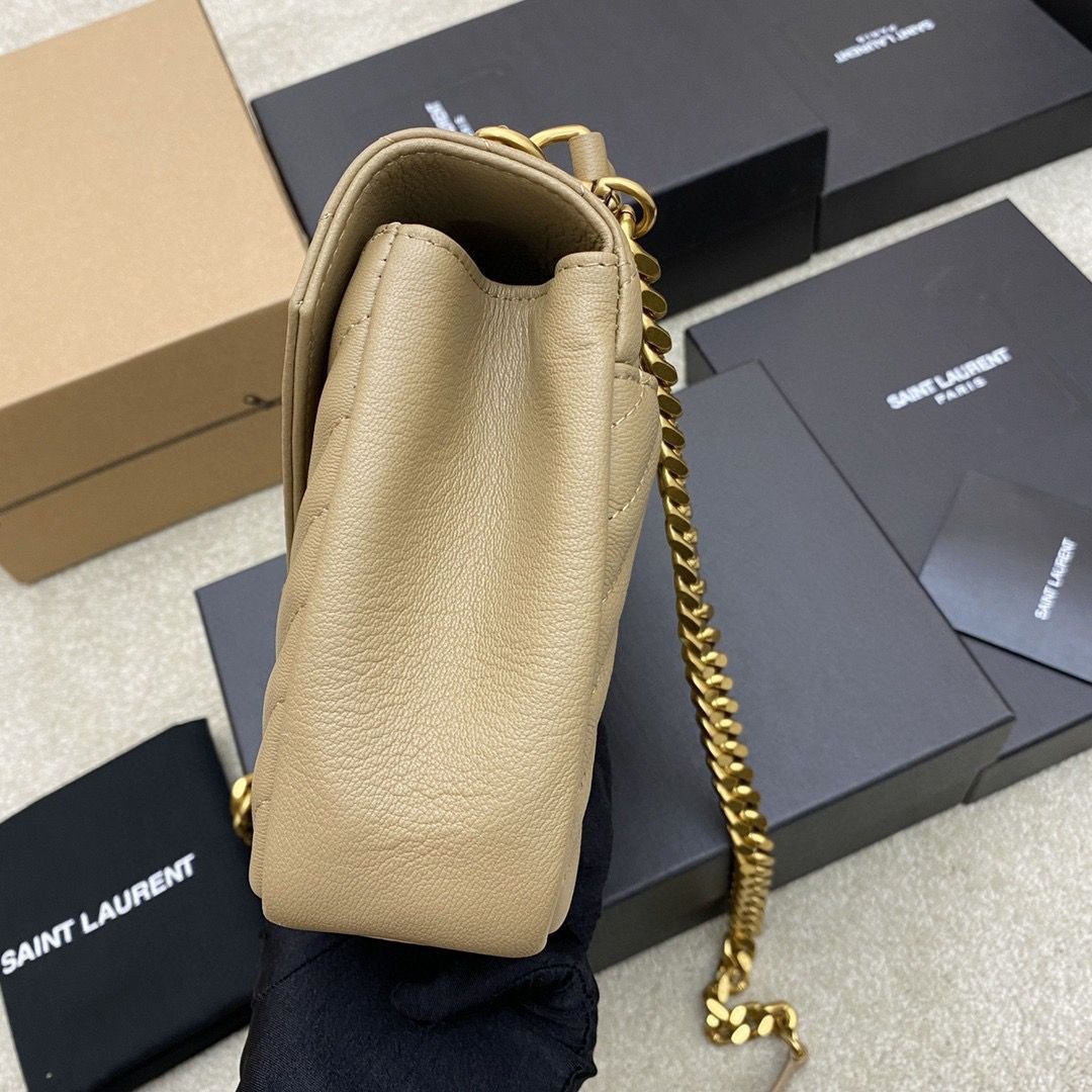 Saint Laurent College Bag Medium in Beige Leather, 24 cm - Image 4