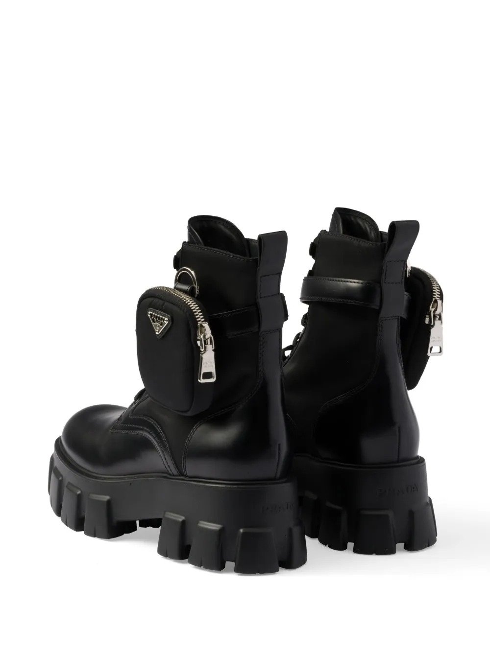 Prada Monolith black ankle boots with removable pocket - Image 3