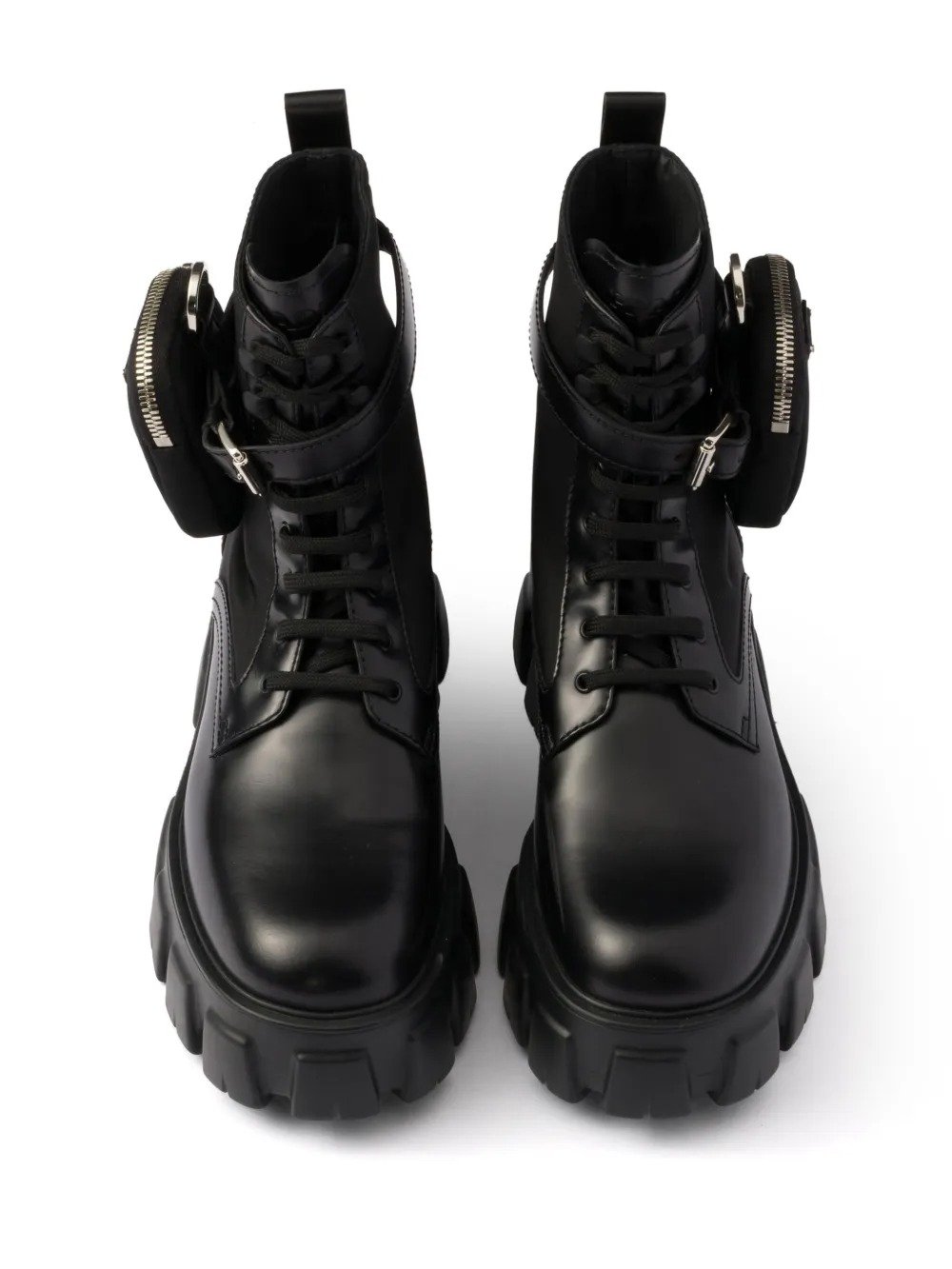 Prada Monolith black ankle boots with removable pocket - Image 4