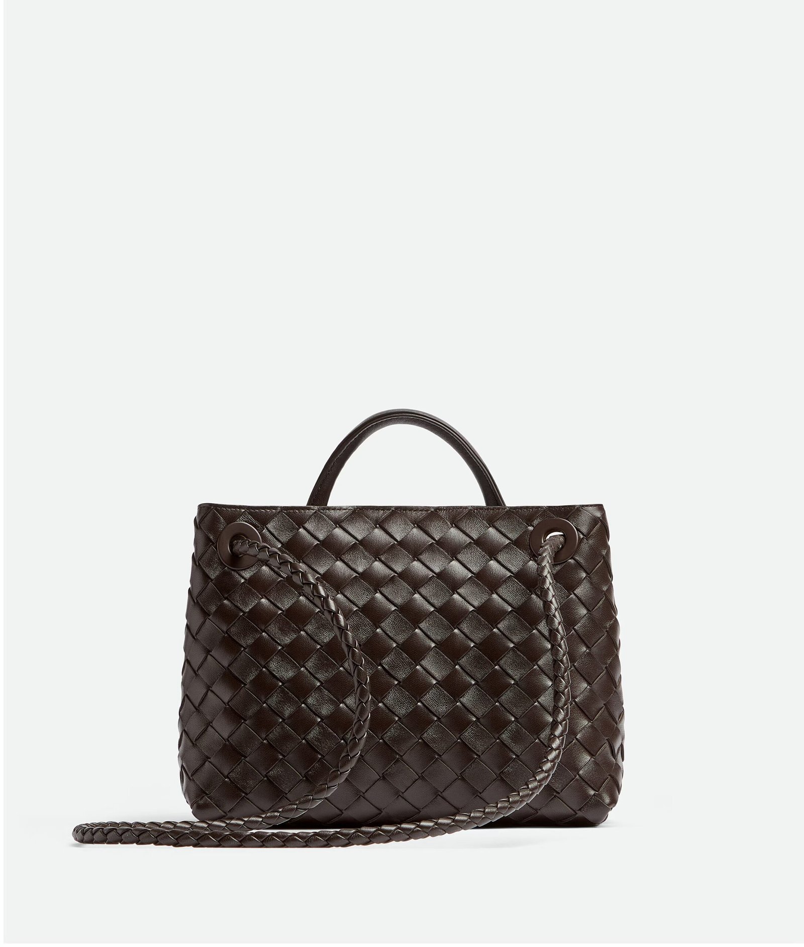 Bottega Veneta Top Handle Bag in Dark Brown Intrecciato Leather 25cm - Image 2