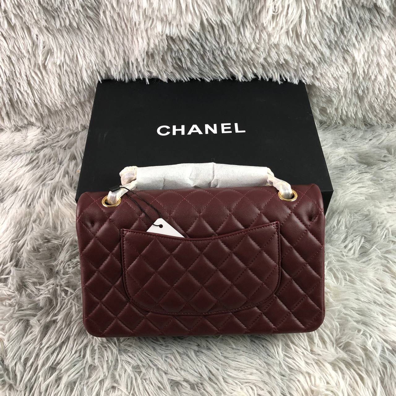 Chanel 11.12 Double Flap burgundy medium bag 25.5 cm - Image 3