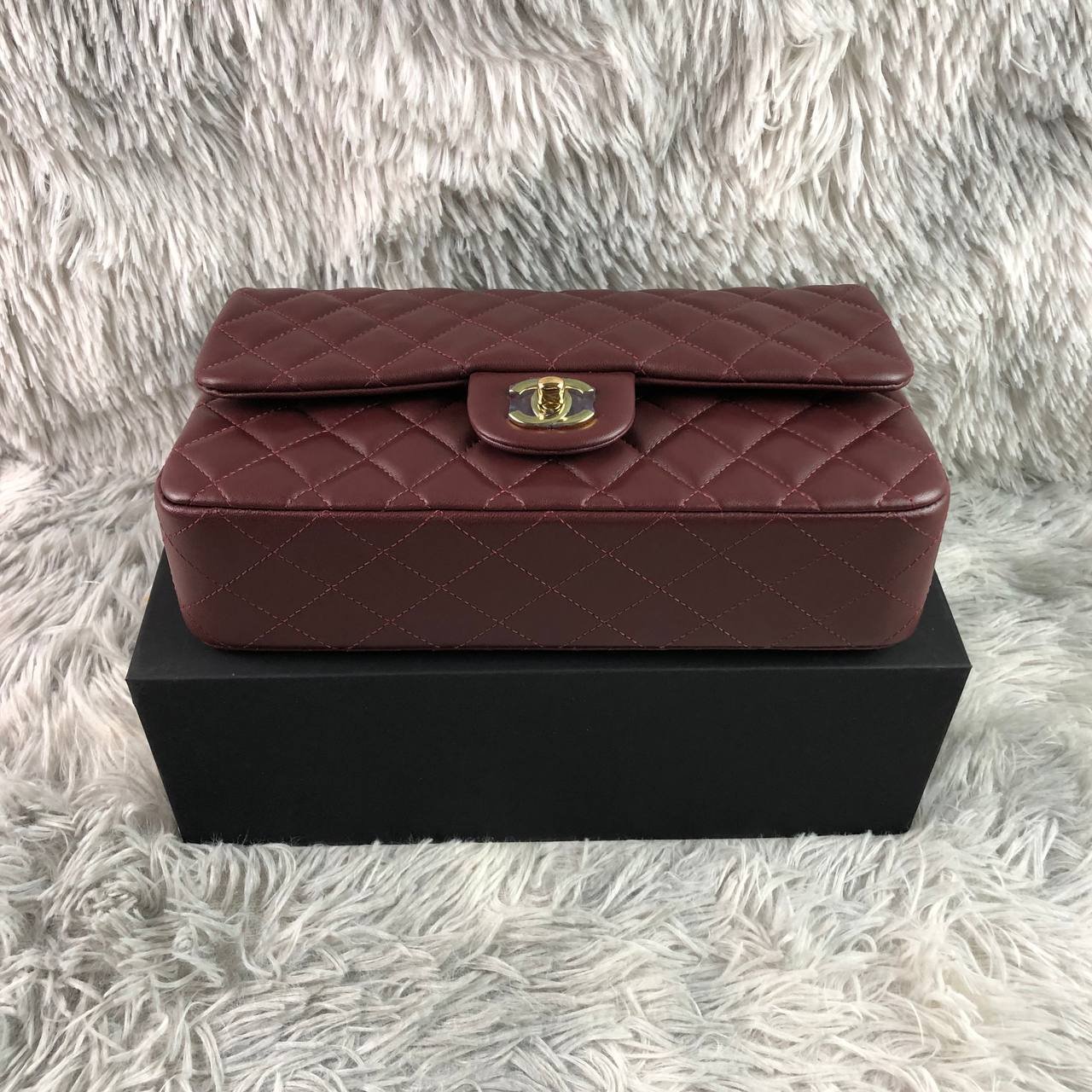 Chanel 11.12 Double Flap burgundy medium bag 25.5 cm - Image 4
