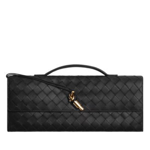 Bottega Veneta Andiamo Clutch Wallet in Black Leather 31 cm