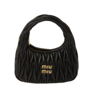 Miu Miu Wander Matelassé bag in black nappa 20 cm