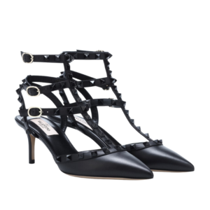 Valentino Rockstud décolleté in black leather 6.5 cm