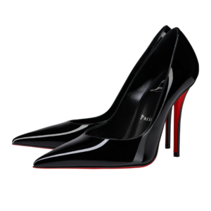 Christian Louboutin black patent leather pumps with 100mm heel