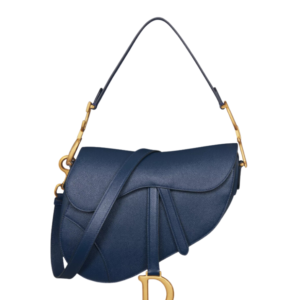 Dior Saddle Bag in Navy Blue Leather 25.5cm