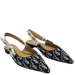 Dior J'Adior slingback in white/blue jacquard