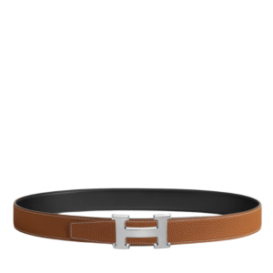 Hermès Mini H Reversible Belt in Black/Brown with Silver Buckle 3.2cm