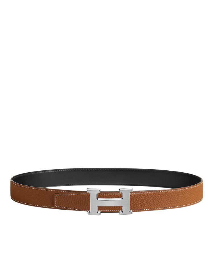 Hermès Mini H Reversible Belt in Black/Brown with Silver Buckle 3.2cm
