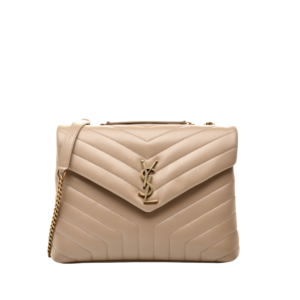 Saint Laurent LouLou Medium Beige Leather Bag, 32cm