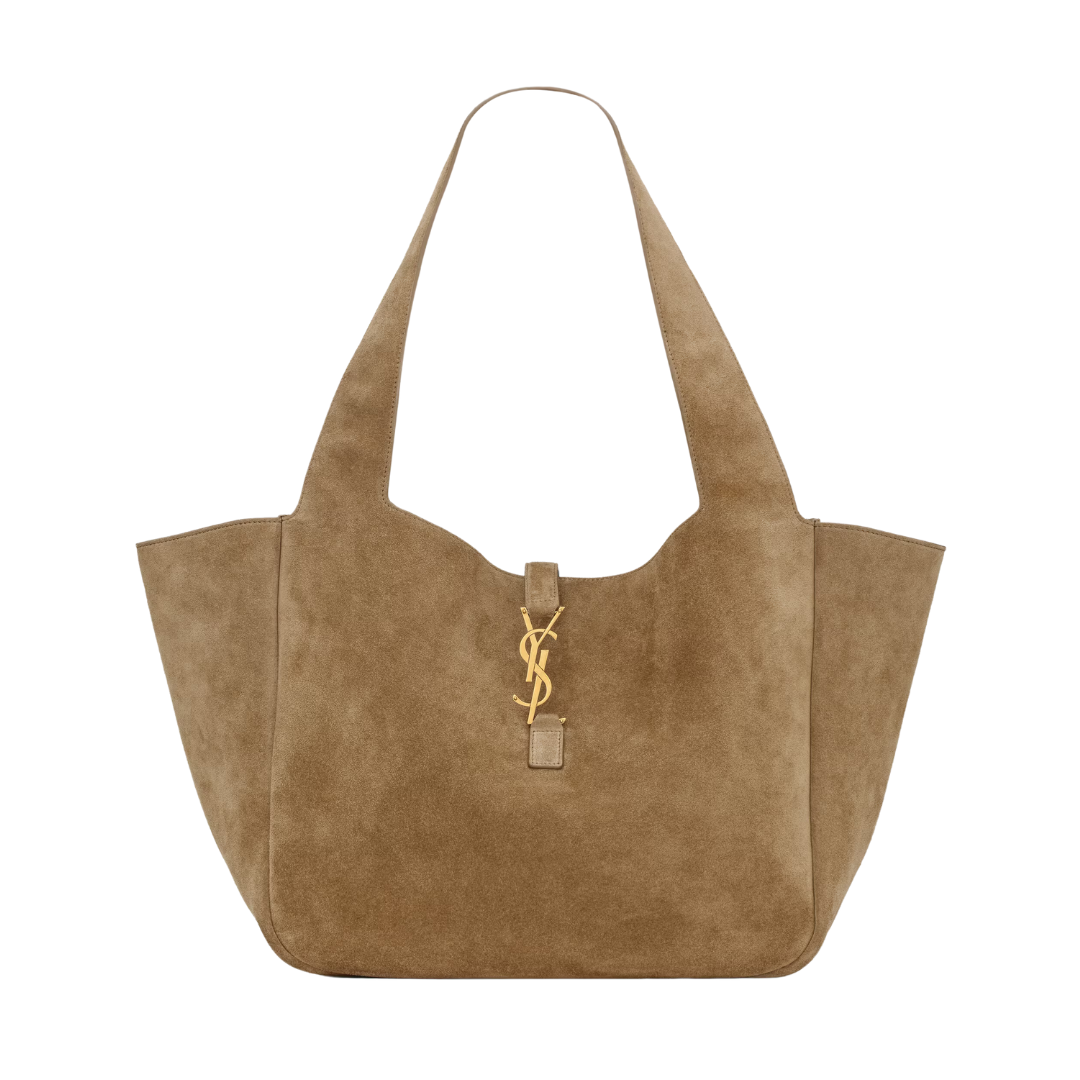 Saint Laurent Le 5 à 7 Bea bag in beige suede 50 cm